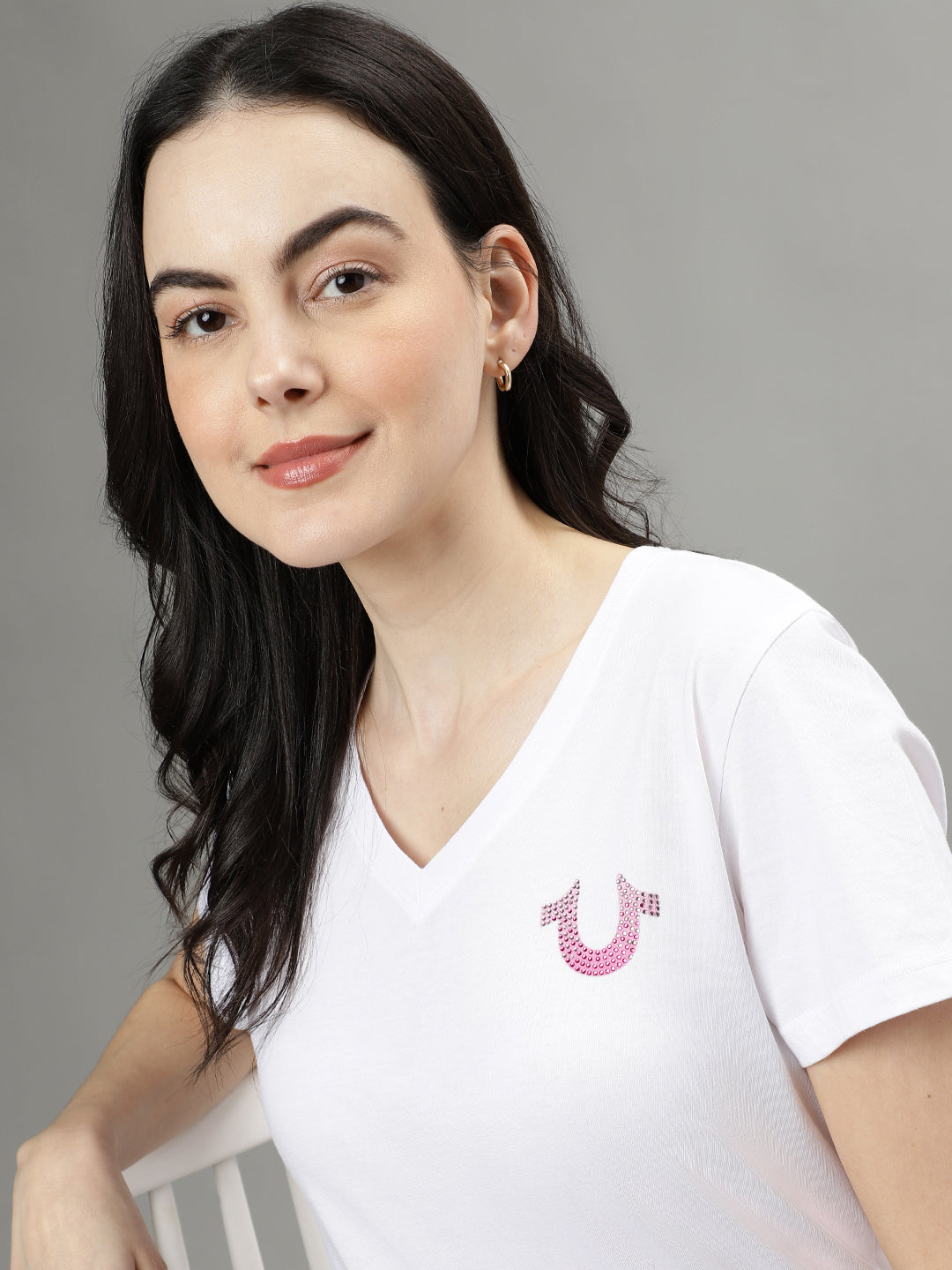 True Religion White Fashion Logo Regular Fit T-Shirt