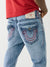 True Religion Men Blue Ricky Super T Straight Fit Faded Jeans