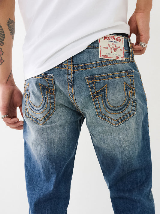 True Religion Men Blue Mid-rise Skinny Fit Faded Jeans