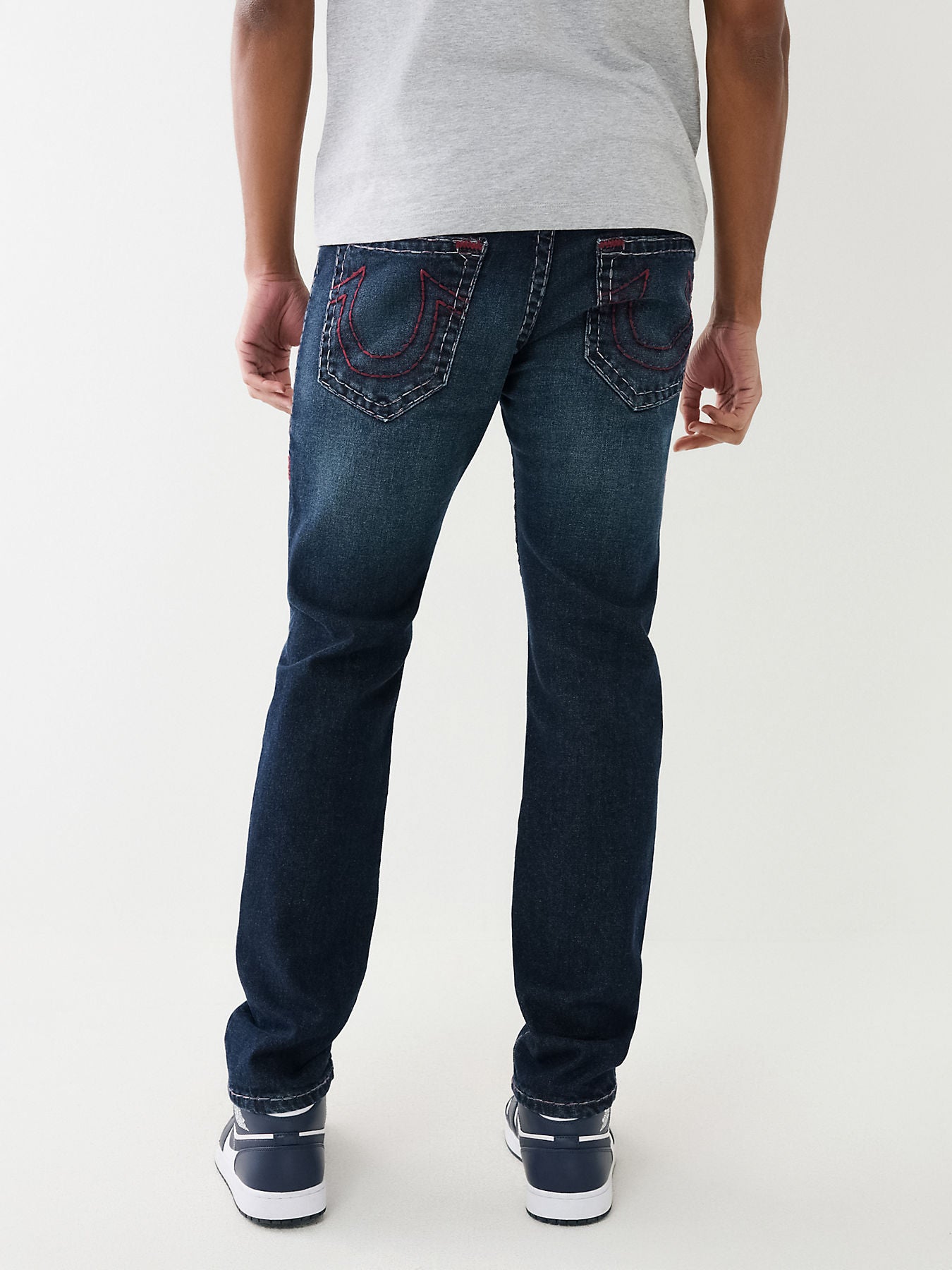True Religion Men Rocco Supet T Blue Solid Slim Fit Jeans