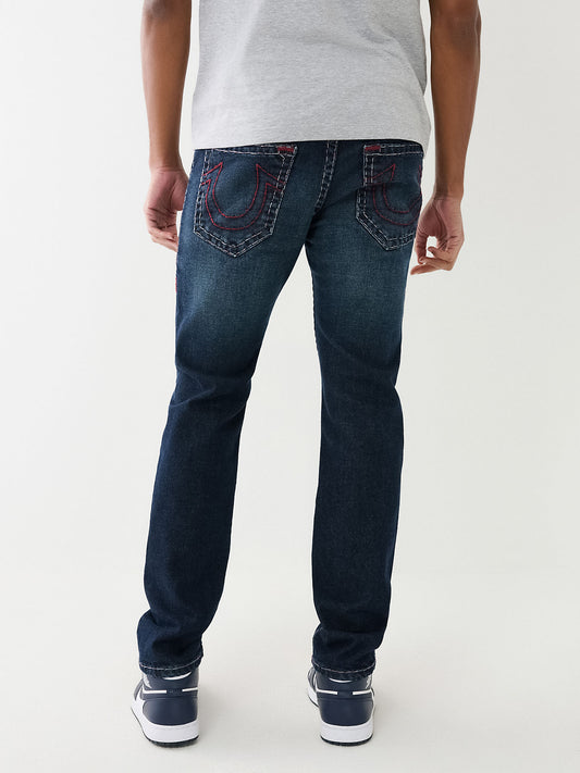 True Religion Men Rocco Supet T Blue Solid Slim Fit Jeans