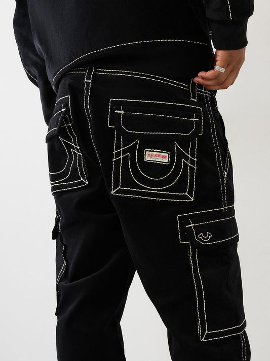 True Religion Men Black Mid-rise Relaxed Fit Jeans