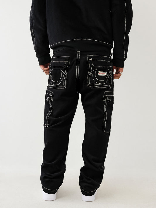 True Religion Men Black Mid-rise Relaxed Fit Jeans