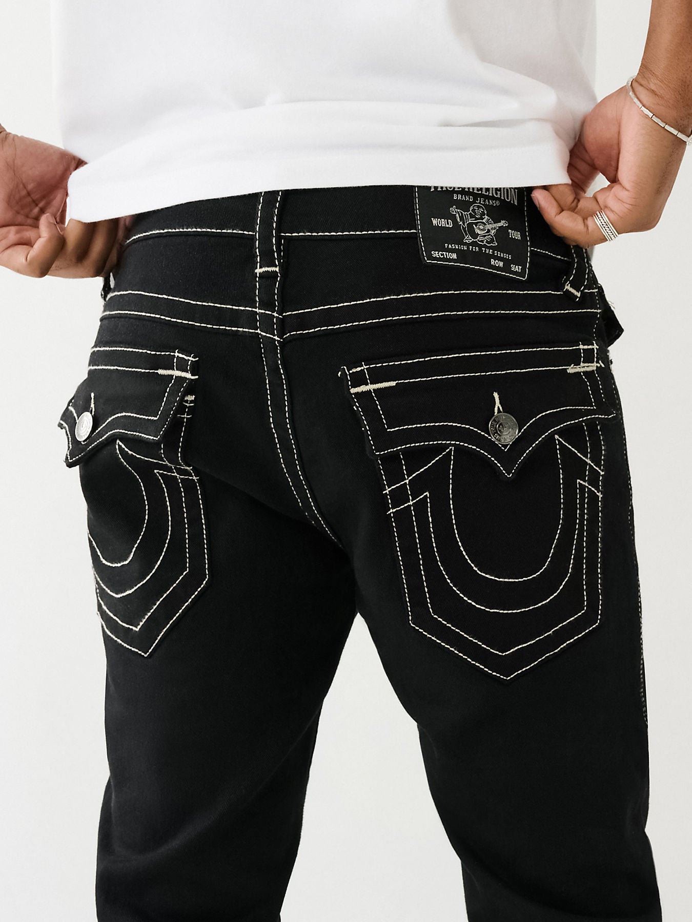True Religion Men Black Rocco Slim Fit Jeans