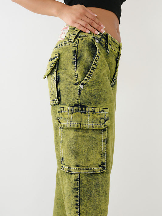 True Religion Women Green Mid-rise Flared Jeans