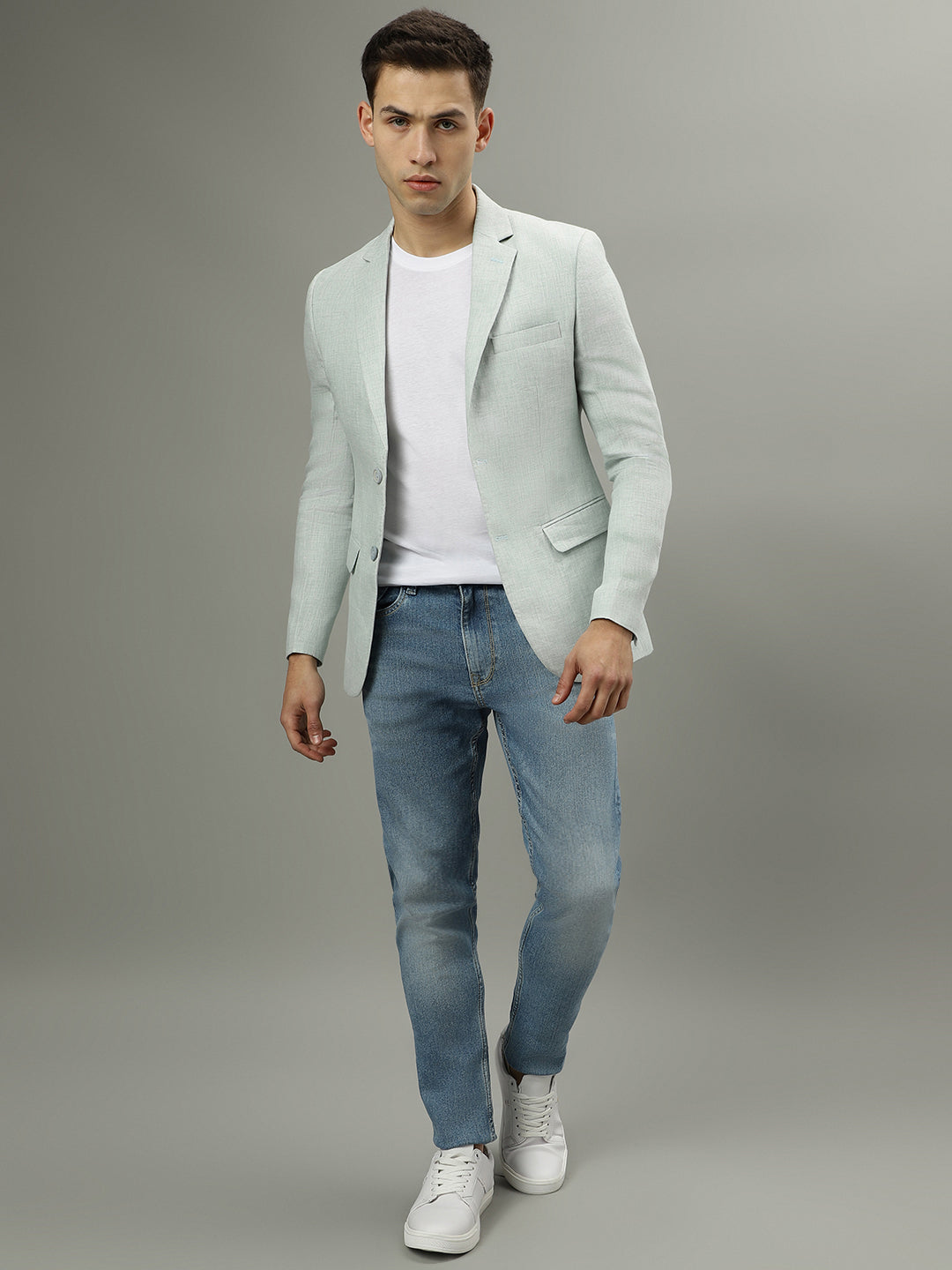 Iconic Men Blue Washed Mid-Rise Slim Fit Jeans