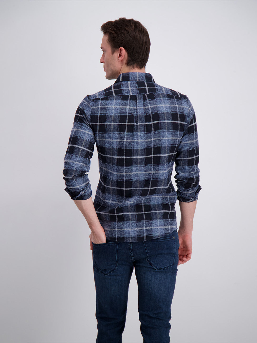Lindbergh Blue Checked Slim Fit Shirt