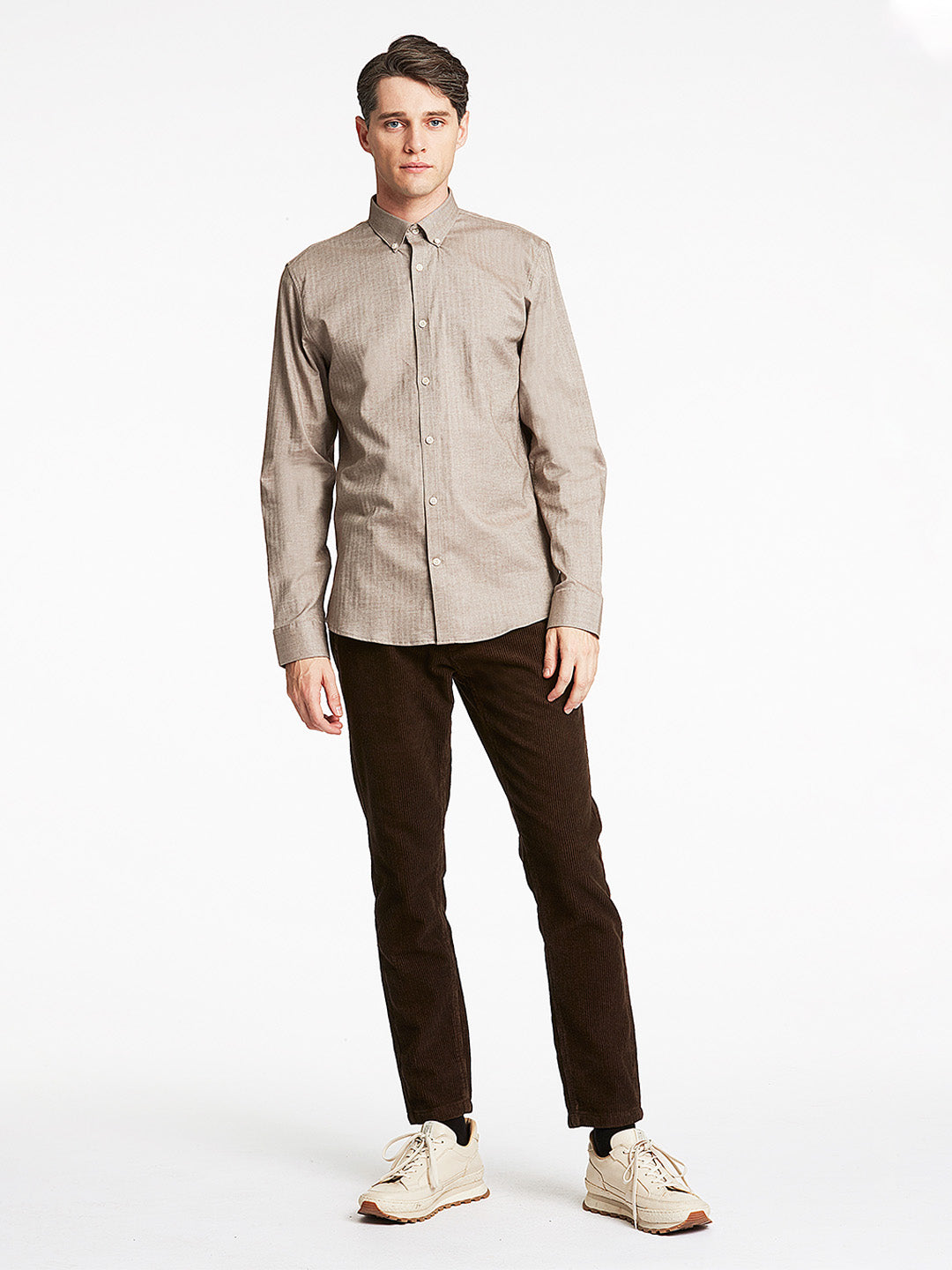 Lindbergh Brown Striped Slim Fit Shirt