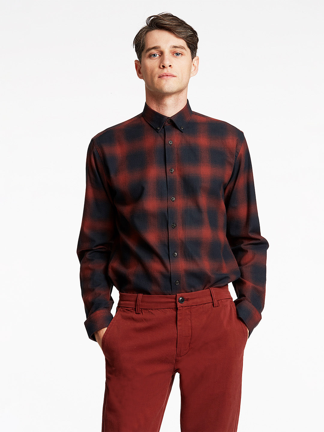 Lindbergh Red Checked Relaxed Fit Shirt