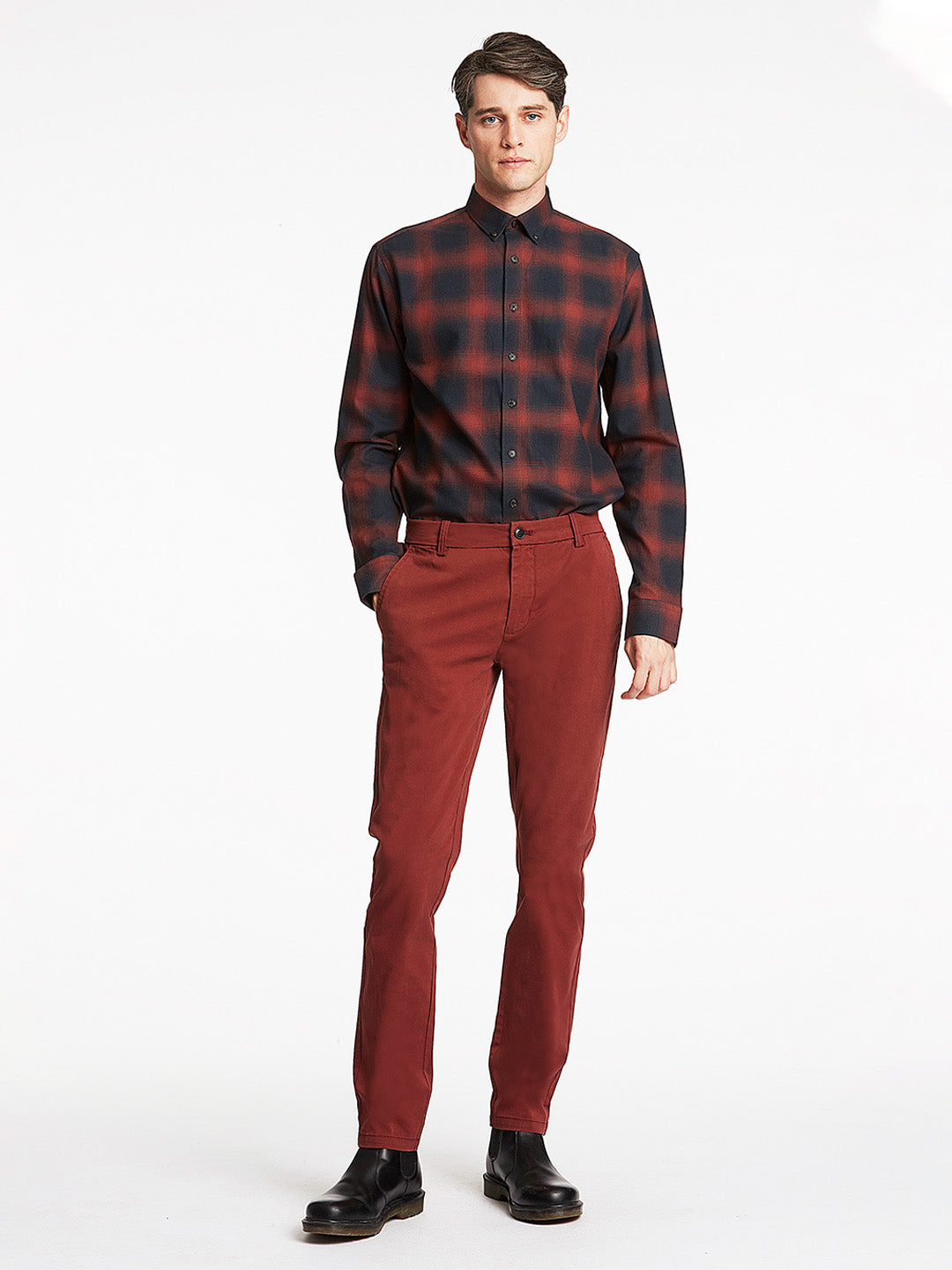 Lindbergh Red Checked Relaxed Fit Shirt