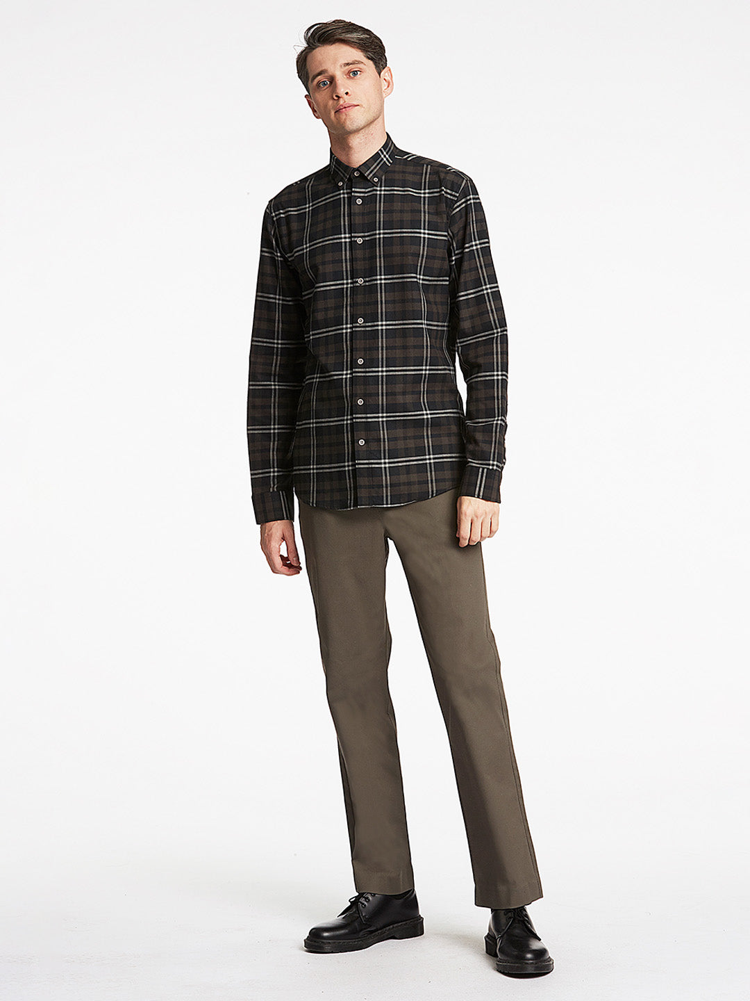 Lindbergh Men Black Checked Collar Shirt