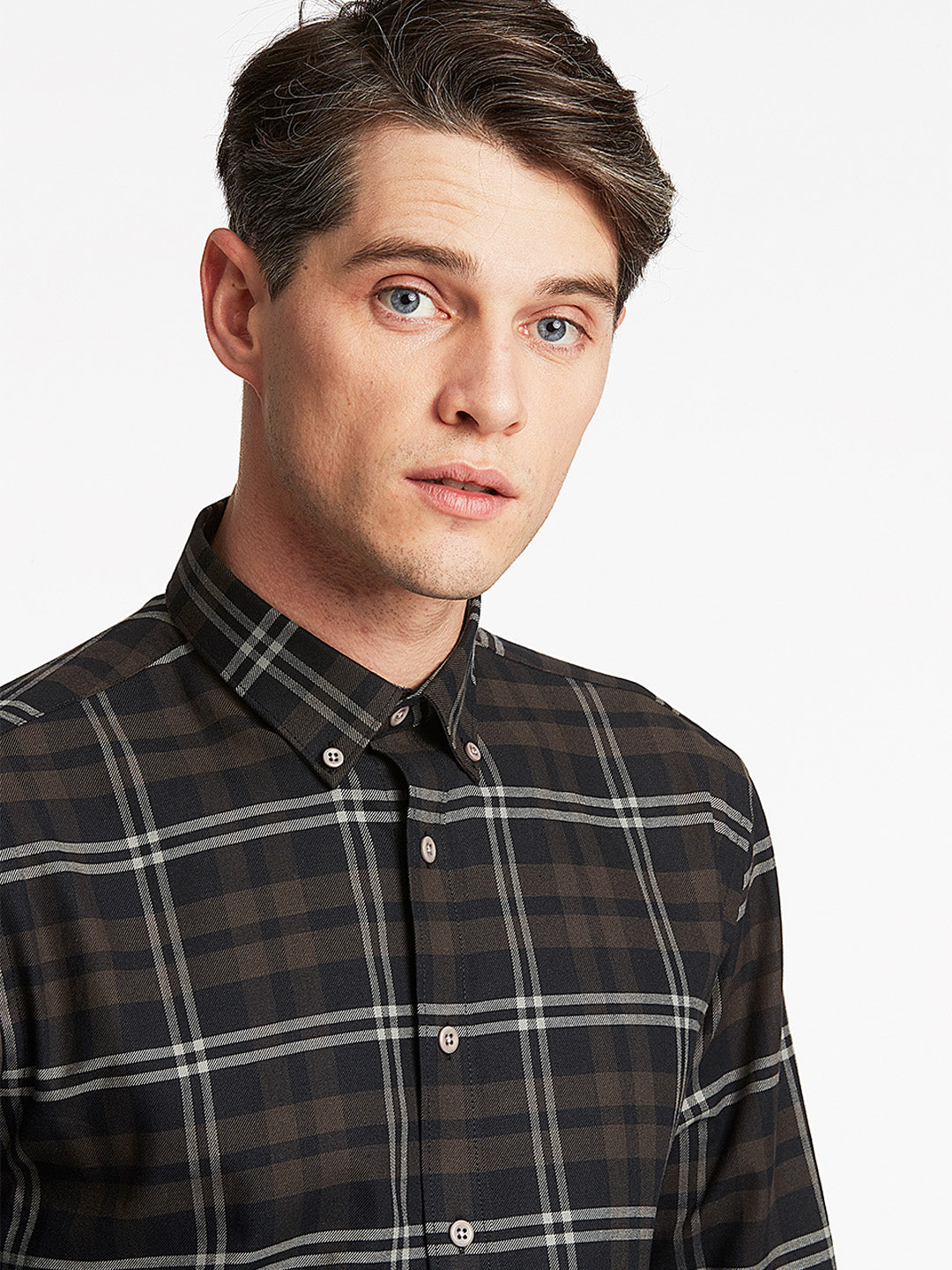 Lindbergh Men Black Checked Collar Shirt