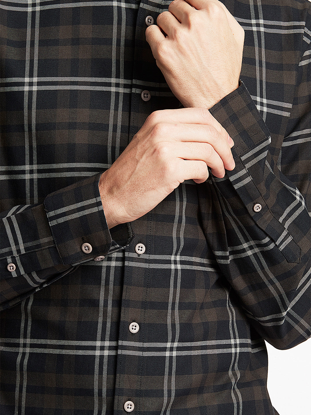 Lindbergh Men Black Checked Collar Shirt