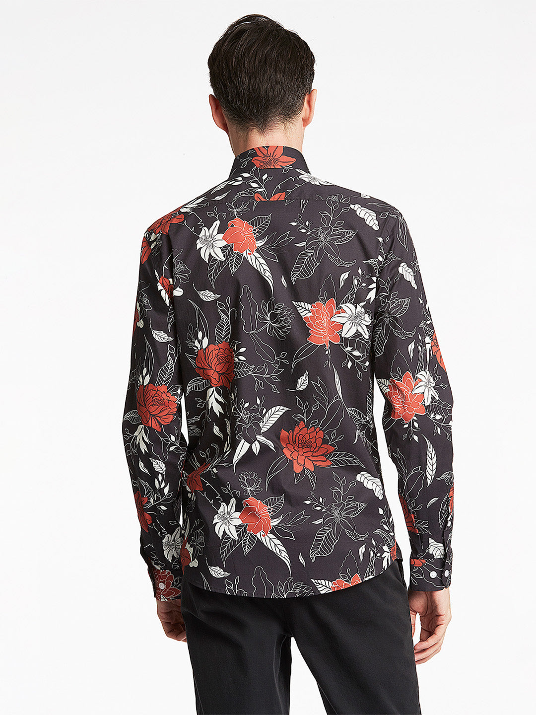 Lindbergh Men Black Printed Collar Shirt