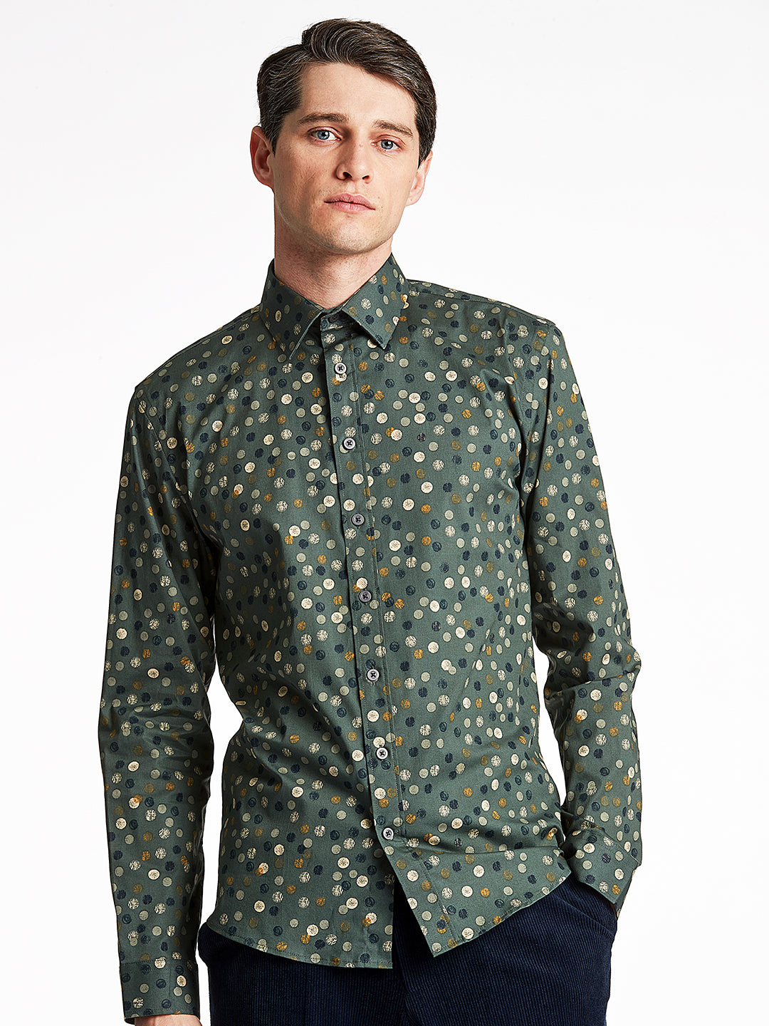 Lindbergh Green Printed Slim Fit Shirt