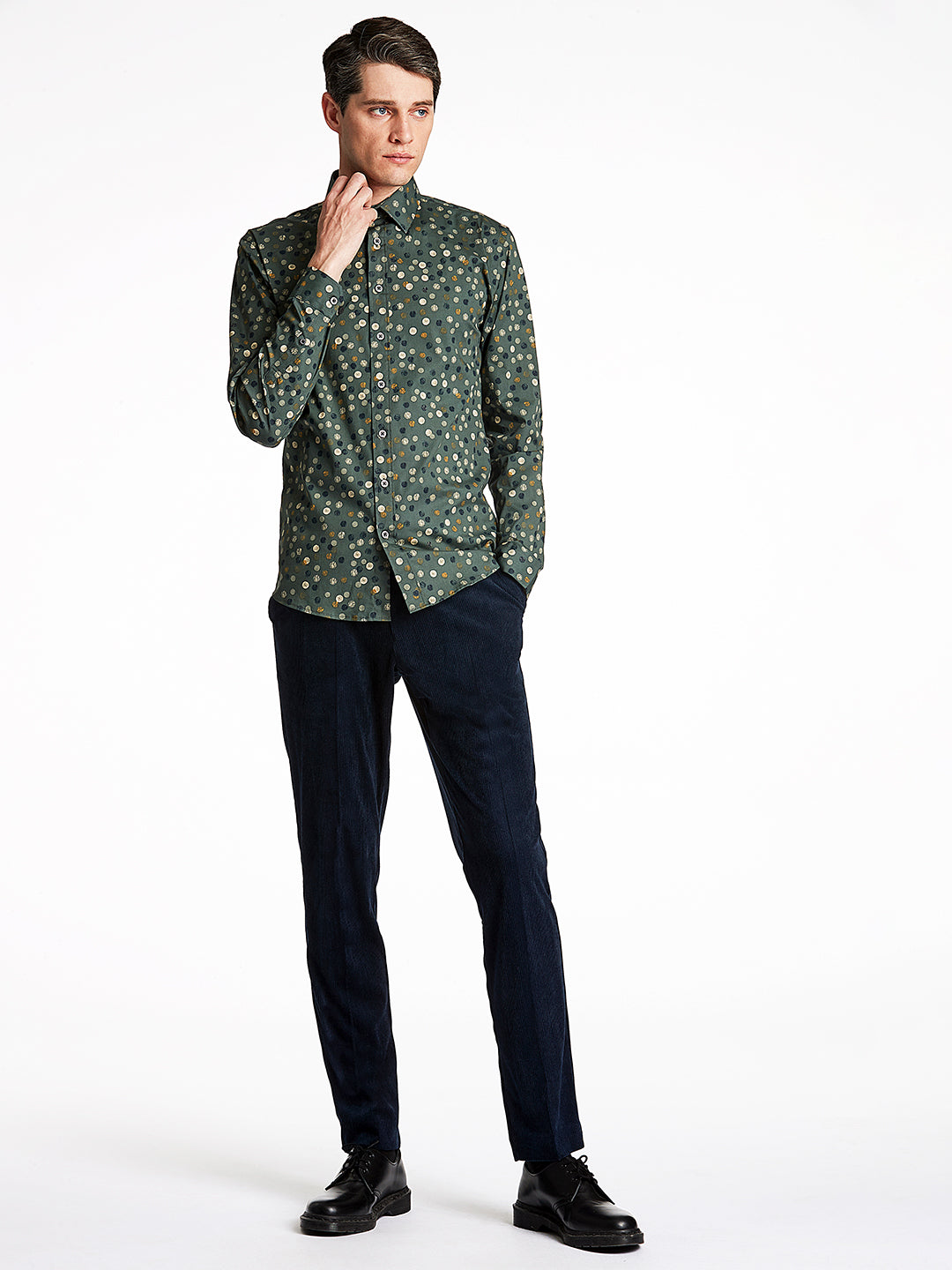 Lindbergh Green Printed Slim Fit Shirt