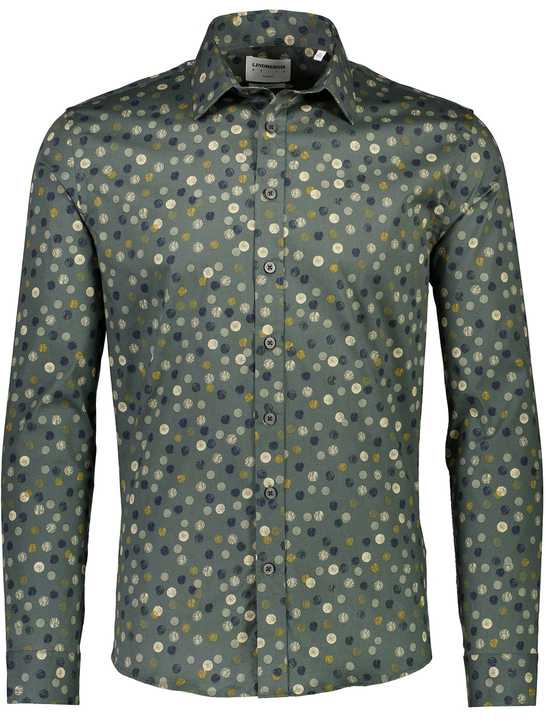 Lindbergh Green Printed Slim Fit Shirt