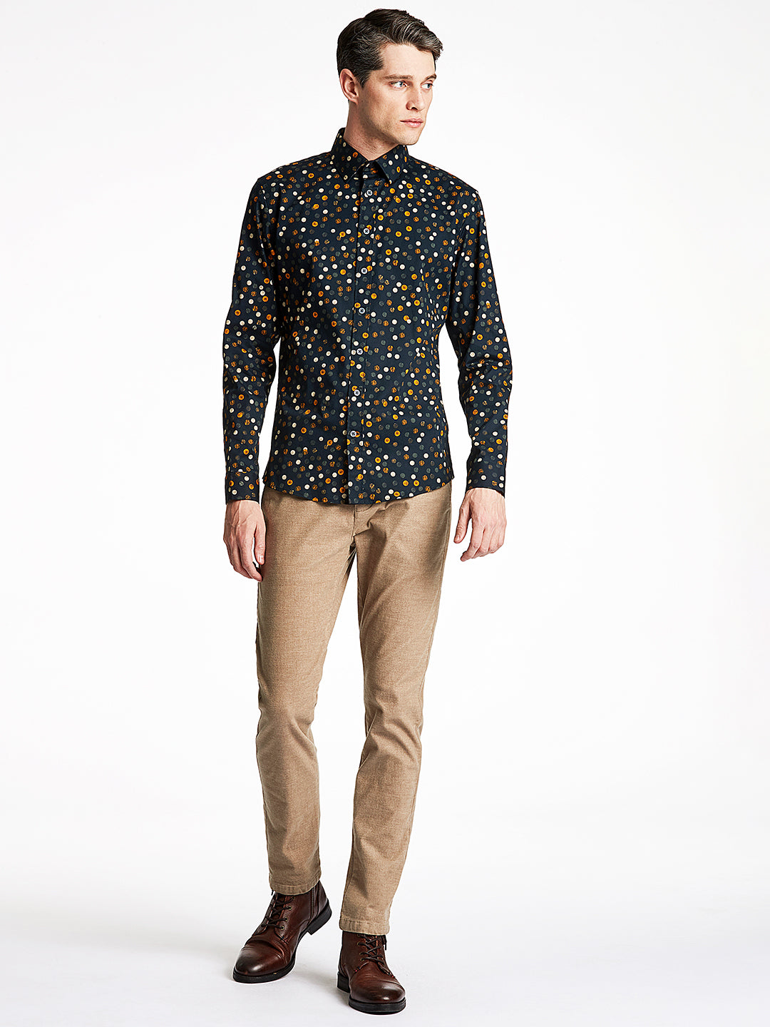 Lindbergh Black Printed Slim Fit Shirt
