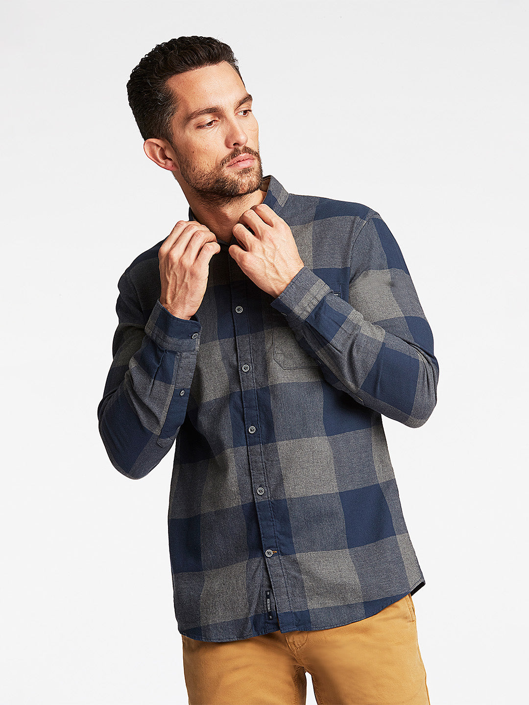 Lindbergh Blue Checked Relaxed Fit Shirt