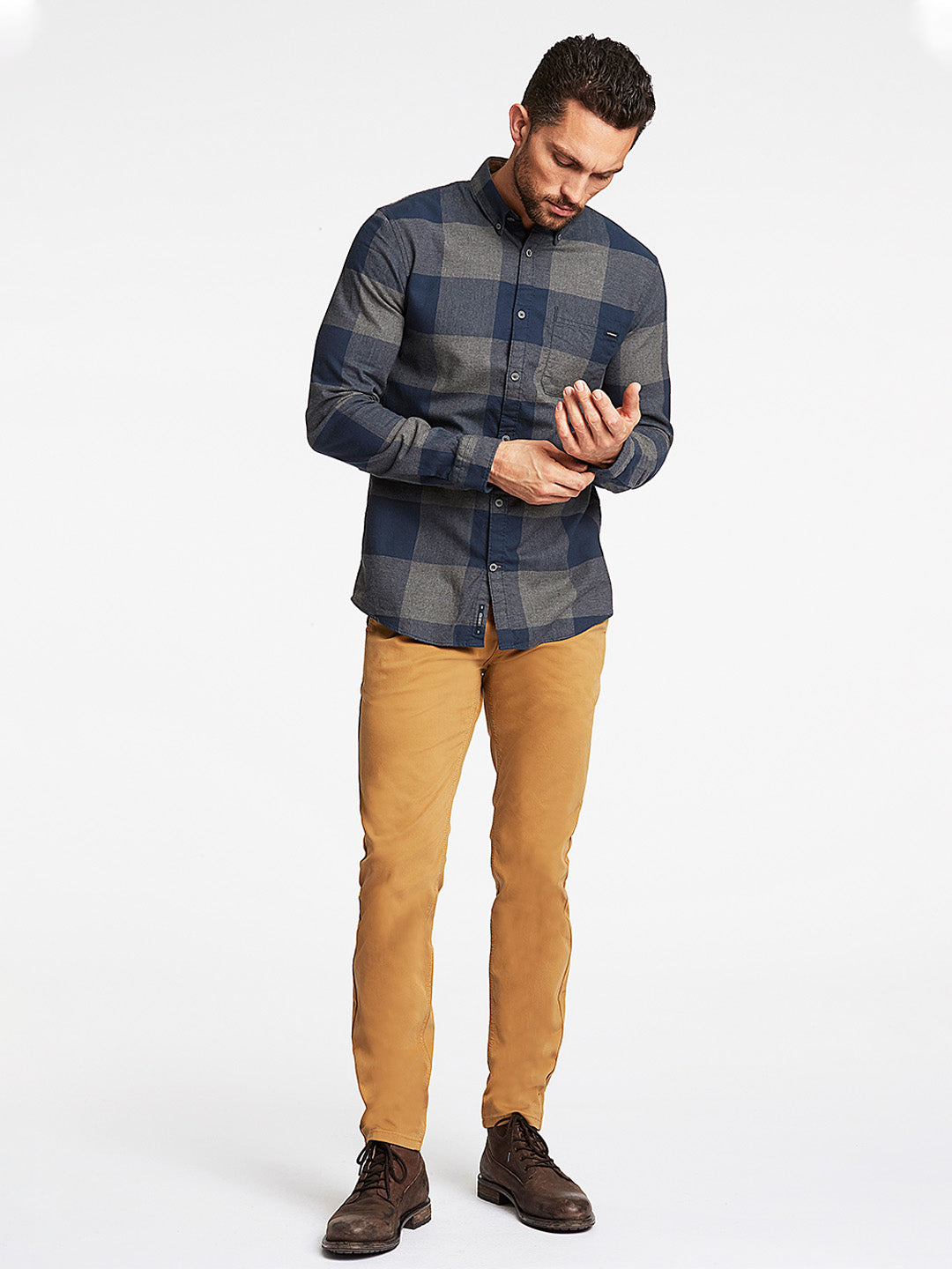 Lindbergh Blue Checked Relaxed Fit Shirt