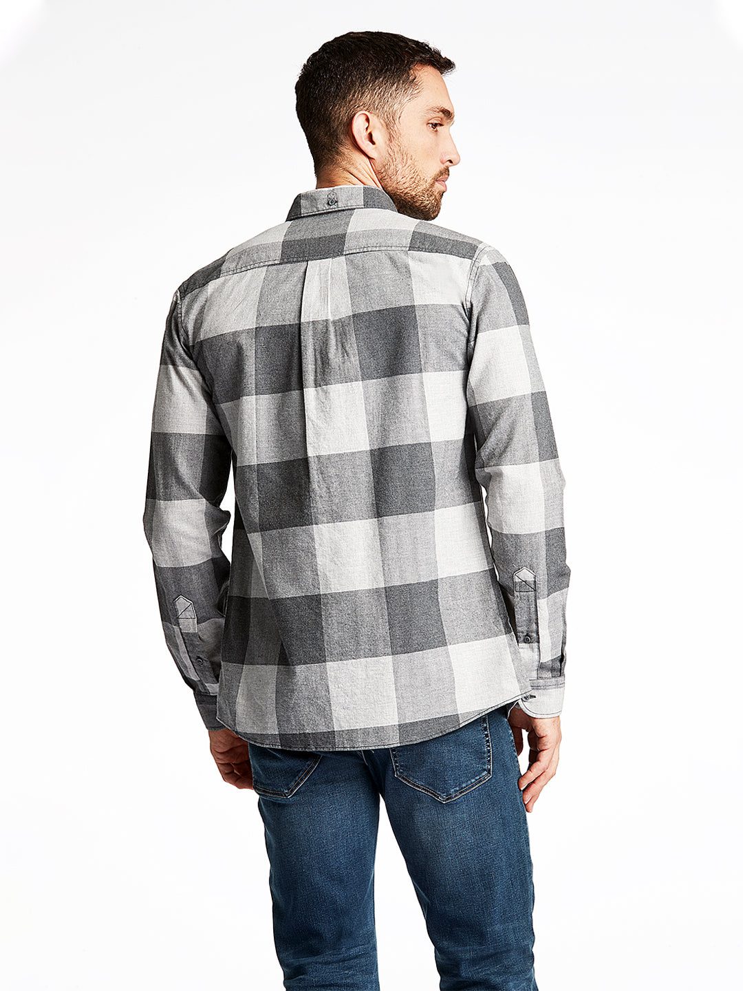 Lindbergh Grey Checked Relaxed Fit Shirt