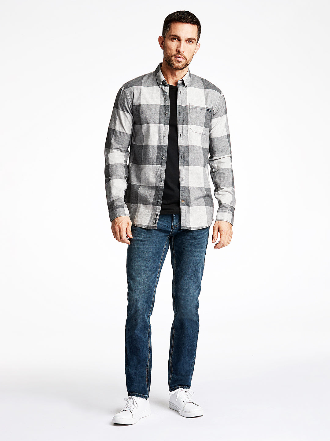 Lindbergh Grey Checked Relaxed Fit Shirt