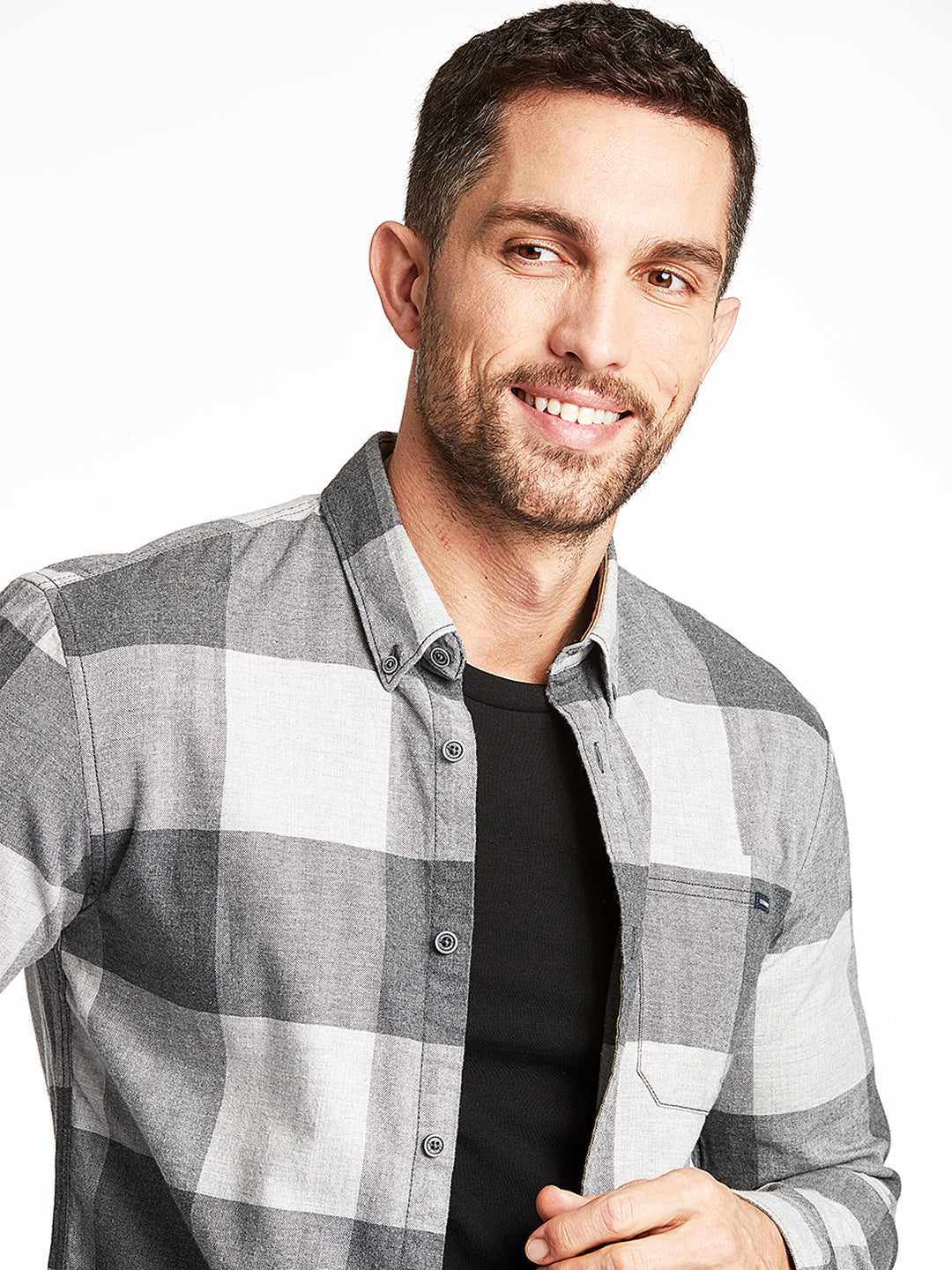 Lindbergh Grey Checked Relaxed Fit Shirt