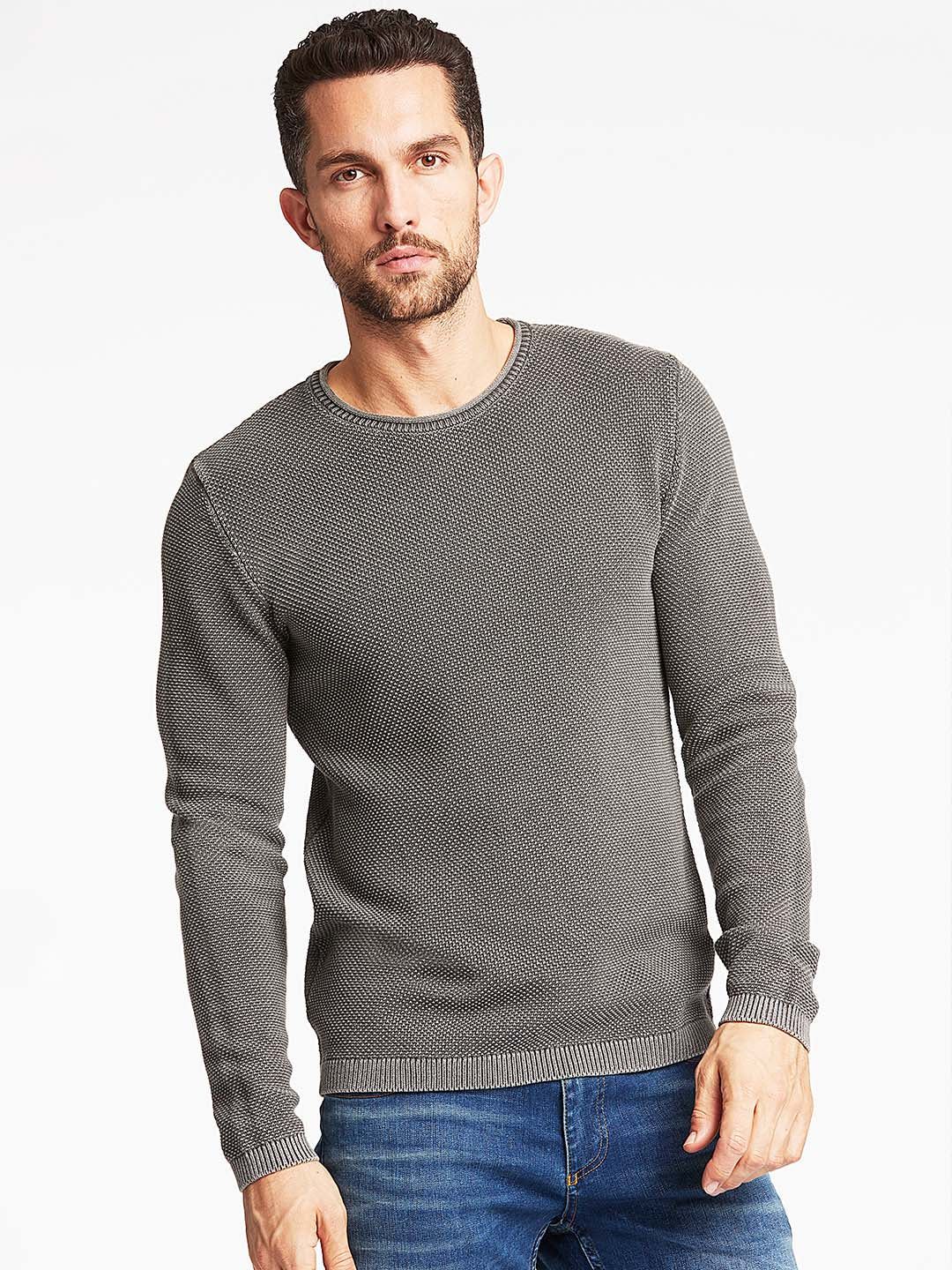 Lindbergh Men Grey Solid Sweater