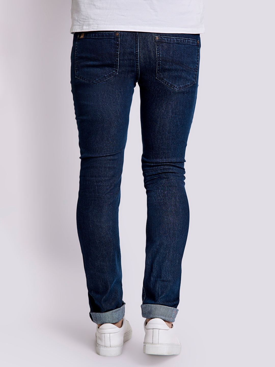 Bruun & Stengade Men Dark Blue Solid Slim Fit Jeans