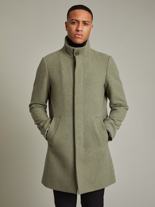 Matinique Men Green Solid Overcoat