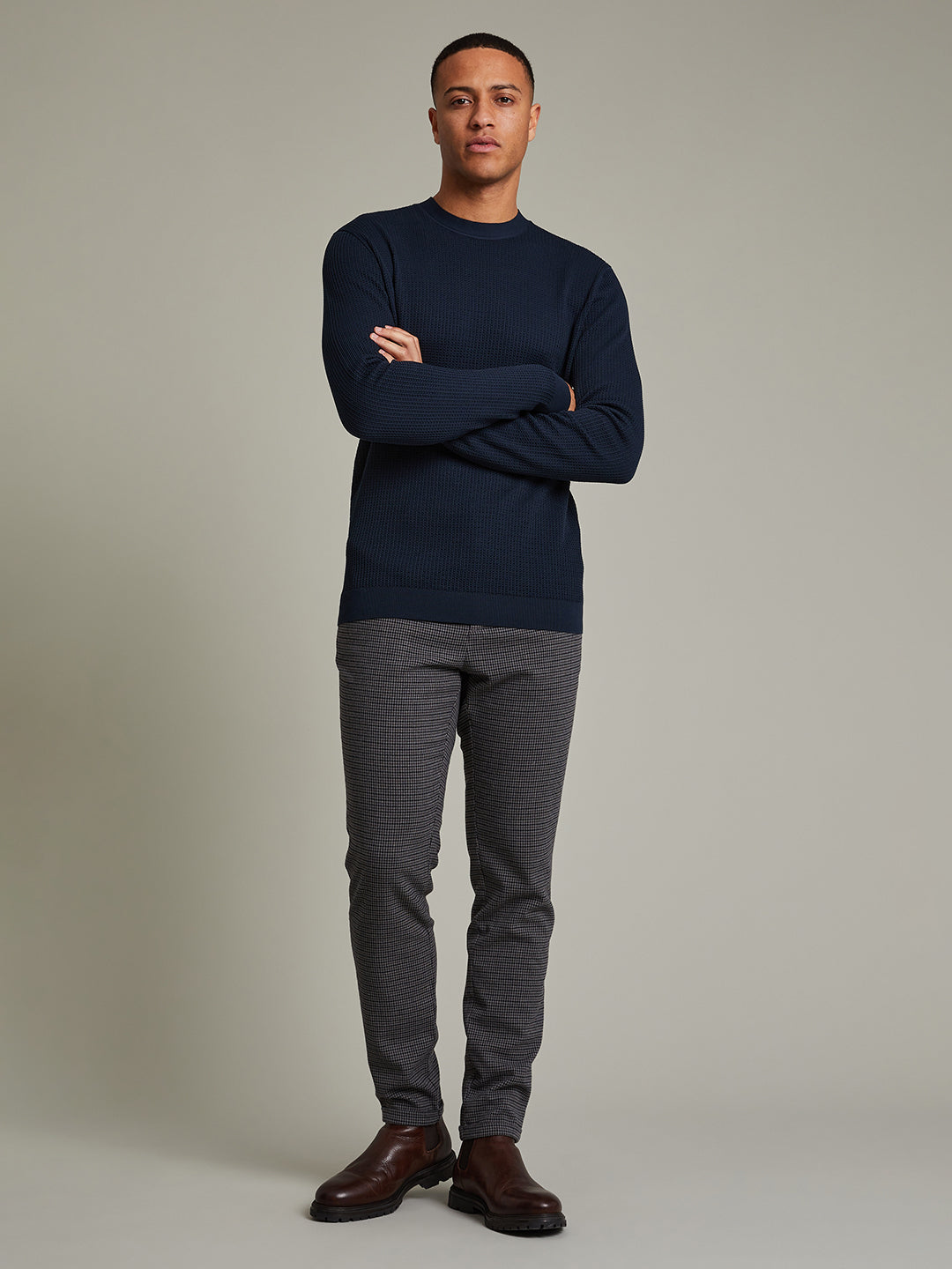 Matinique Men Navy Blue Solid Sweater