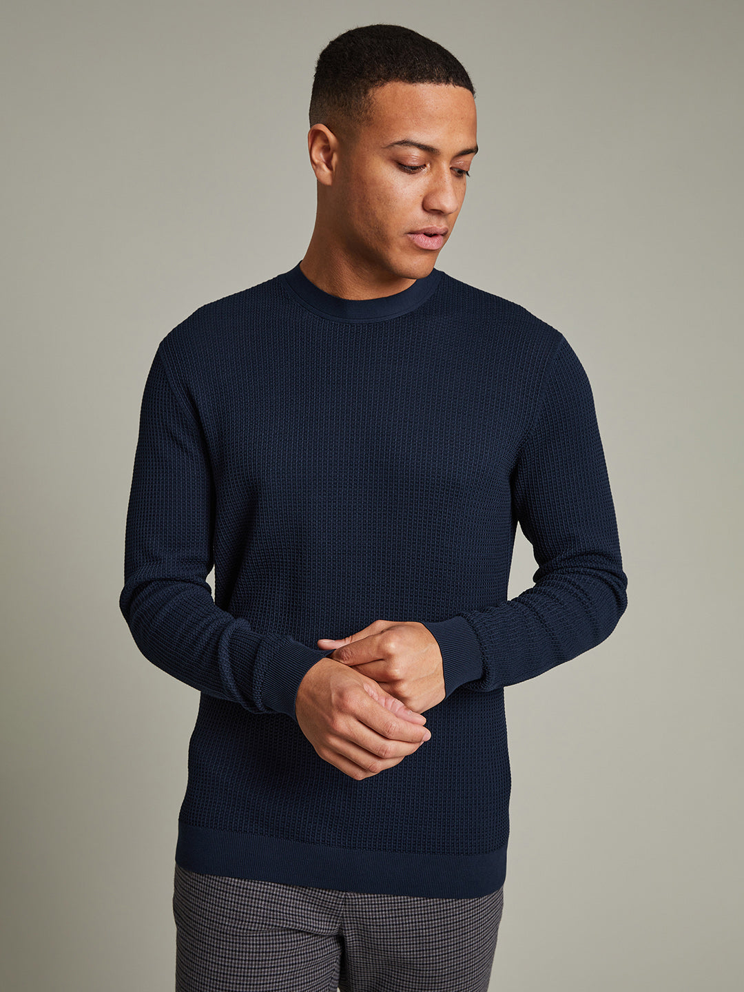 Matinique Men Navy Blue Solid Sweater