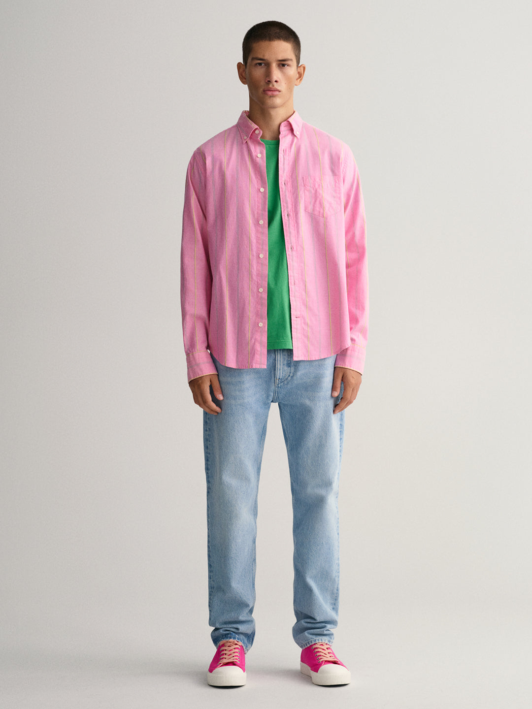 Gant Pink Oxford Striped Regular Fit Shirt