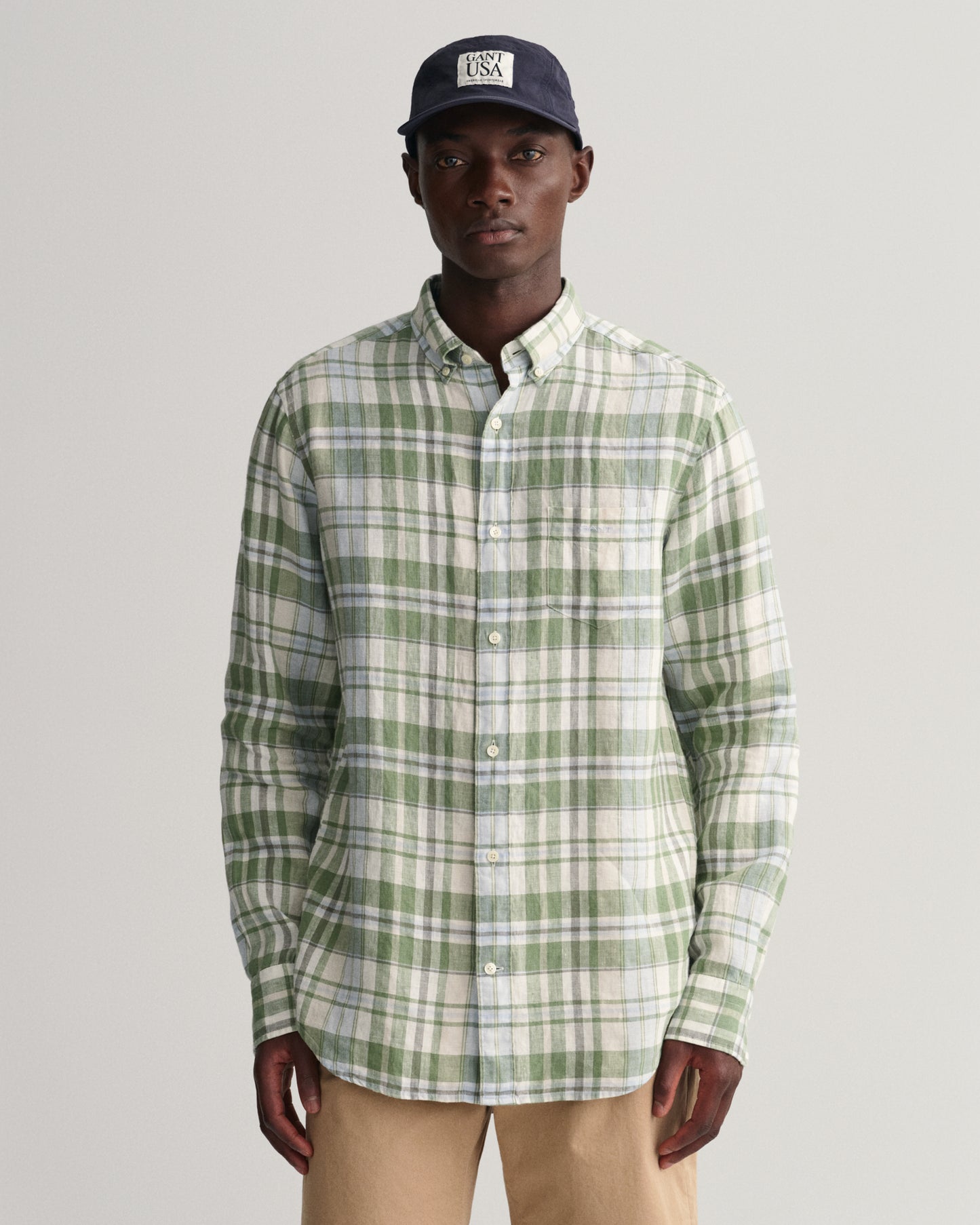 Gant Green Checked Regular Fit Shirt