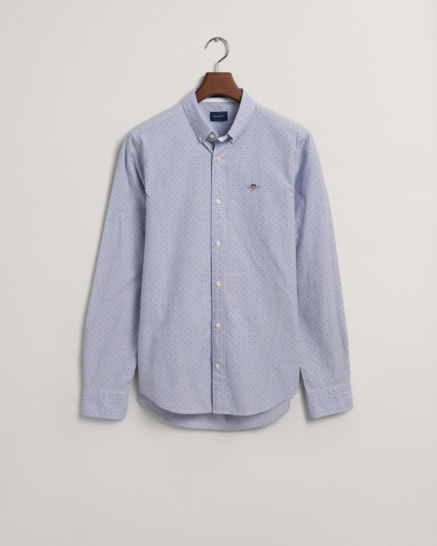 Gant Men Blue Classic Slim Fit Micro Checks Checked Casual Shirt