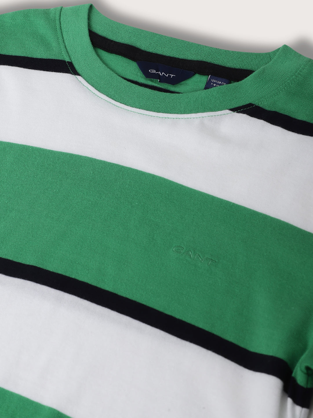 Gant Kids Green Striped Relaxed Fit T-Shirt