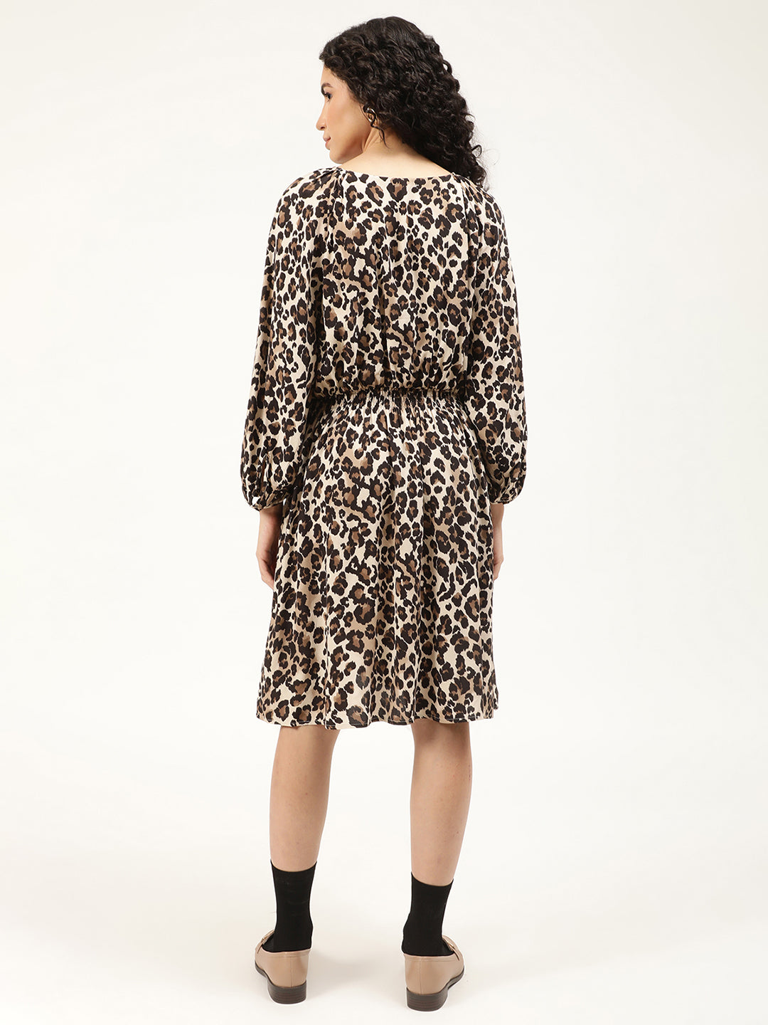 Gant Brown printed Fit And Flare Cotton Dress
