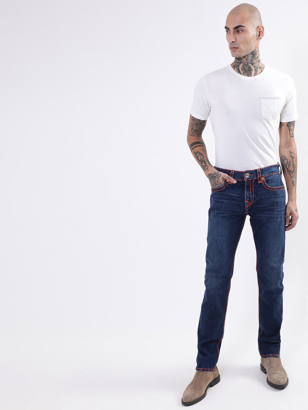 True Religion Super T Skinny Blue Lightly Washed Mid Rise Jeans