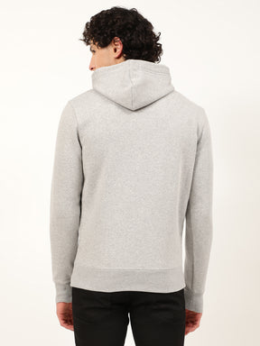 Gant Men Grey Printed Hooded Sweatshirt
