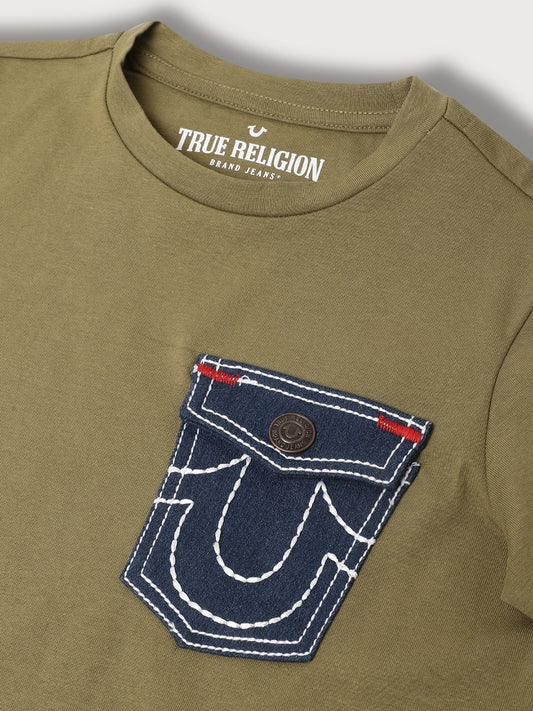True Religion Kids Olive Regular Fit T-Shirt