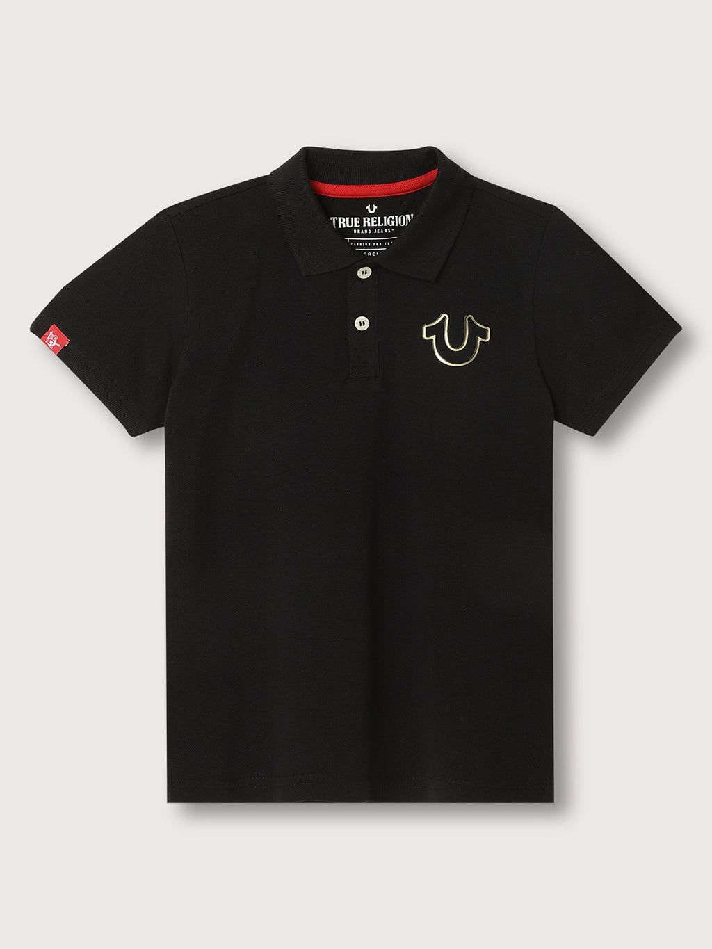 Shop True Religion Kids Black Regular Fit Polo T-Shirt Online