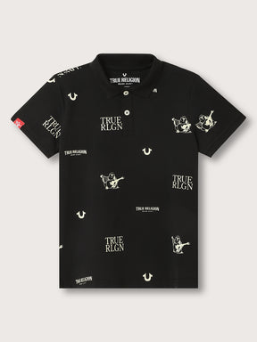 True Religion Kids Black Regular Fit Polo T-Shirt