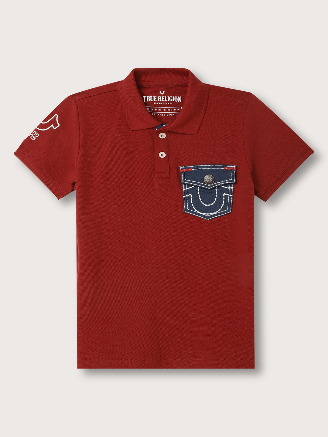 True Religion Kids Wine Regular Fit Polo T-Shirt