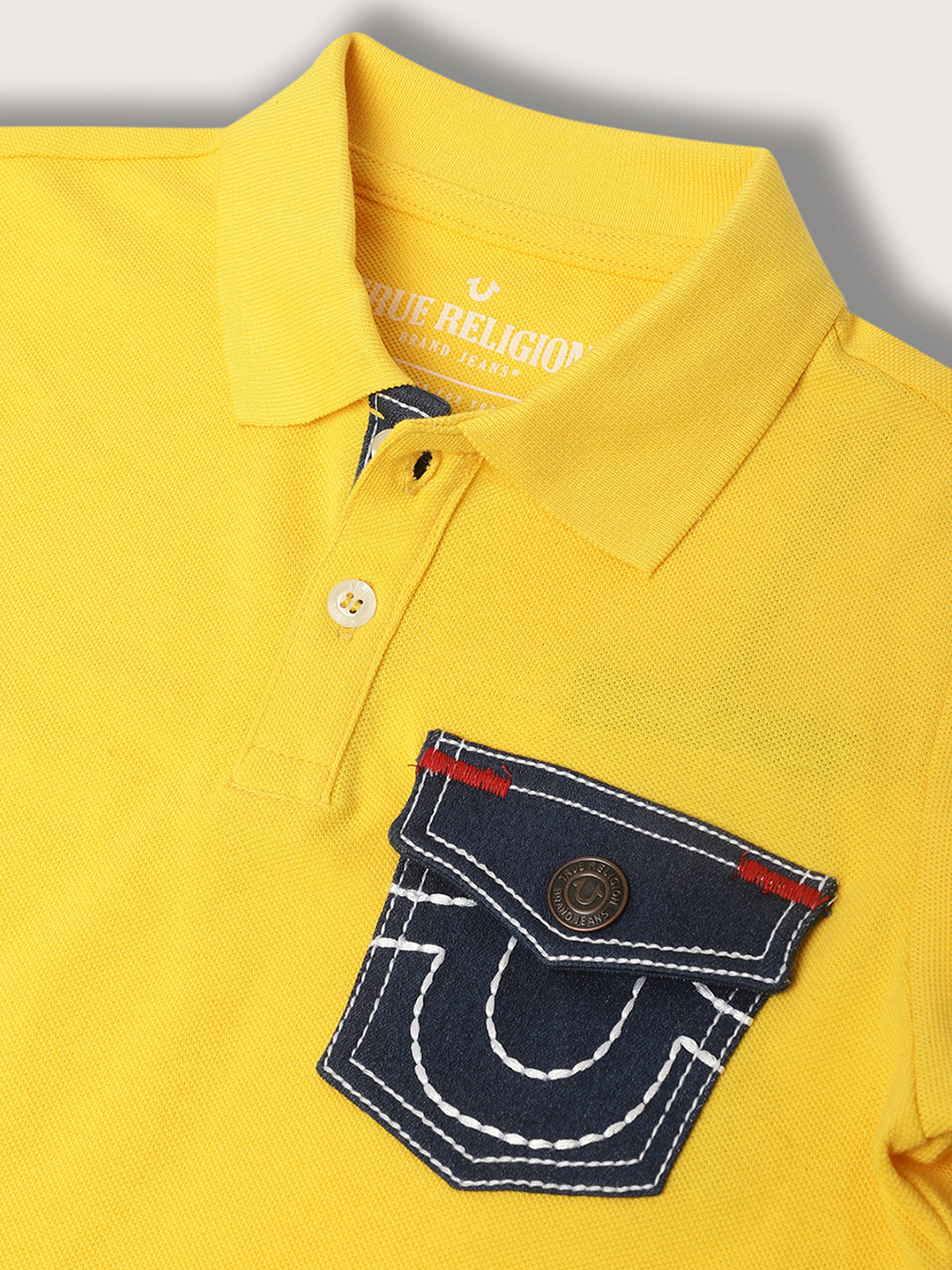 True Religion Kids Yellow Regular Fit Polo T-Shirt