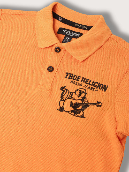 True Religion Kids Orange Regular Fit Polo T-Shirt