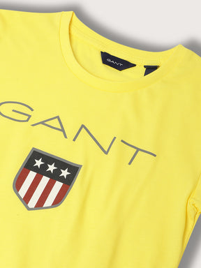 Gant Boys Typography Printed Round Neck Cotton T-shirt