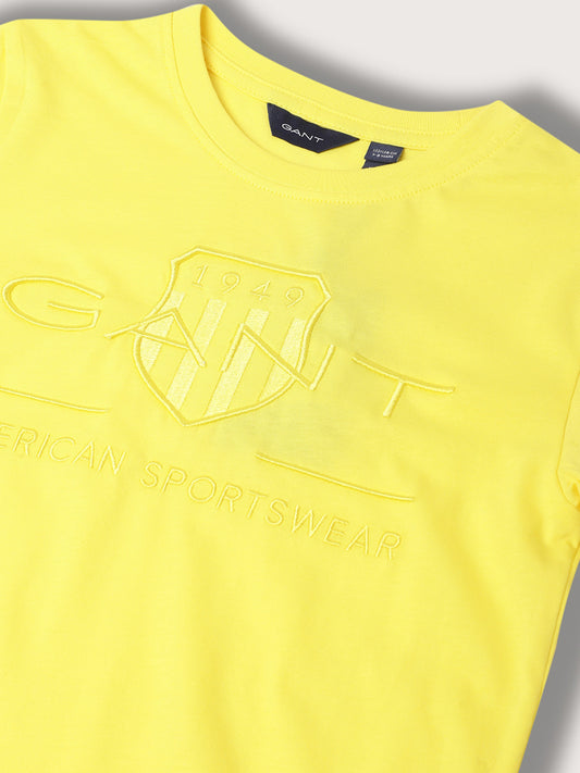 Gant Kids Yellow Logo Relaxed Fit T-Shirt