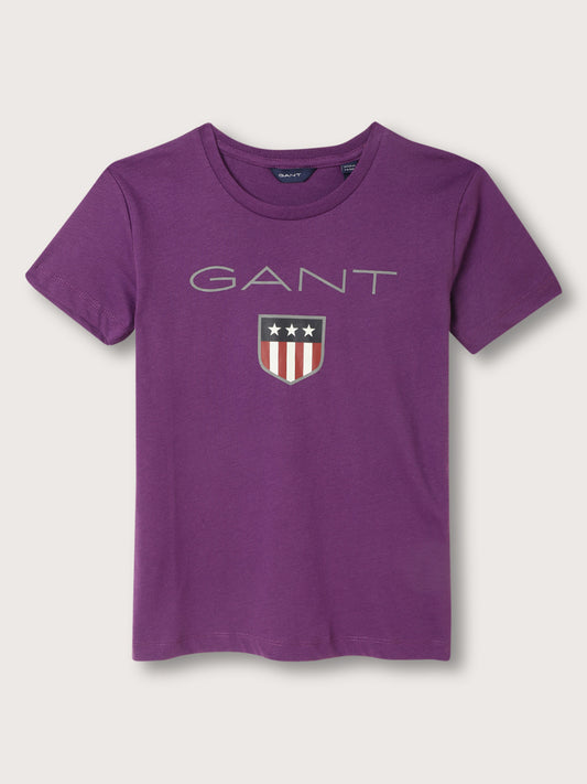 Gant Kids Purple Logo Regular Fit T-Shirt