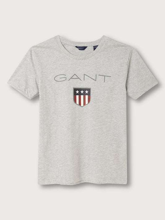 Gant Kids Grey Logo Regular Fit T-Shirt