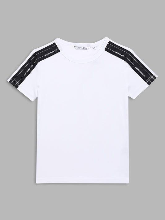 Antony Morato Kids White Regular Fit T-Shirt